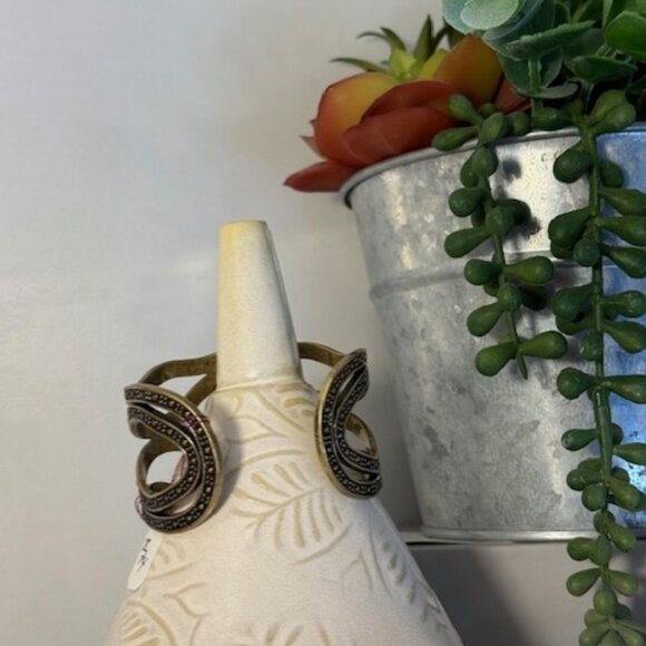 Park Lane "Ala Mode" Cuff Bracelet – Antique Gold with Crystal Accents - Picture 2 of 4